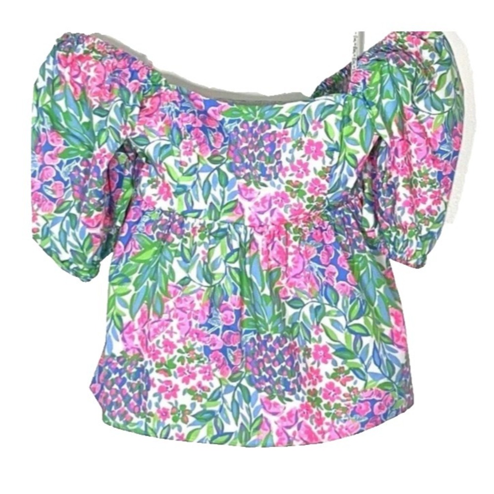 Lilly‎ Pulitzer Women's Kay Floral Puff Sleeves Top, Size 4